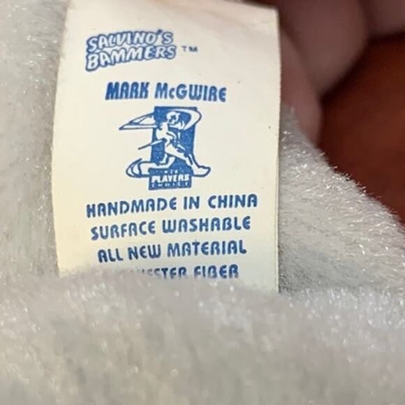 Vintage 1990s St Louis Cardinals Mark McGwire Stuffed Plush Teddy Bear Keychain - Picture 4 of 4